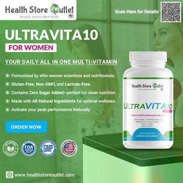 UltraVita10 Women’s Daily Multivitamin for Energy & Immunity