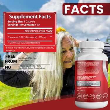 High absorption CoQ10 capsules for heart health and immune support, shown with happy women outdoors.